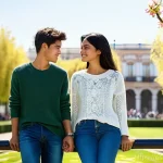 Home 5 도시에서의 느린 소통 전략 - **Prompt:** A young adult (20s-30s) is on a conscious walk through a vibrant, sun-dappled urban park...