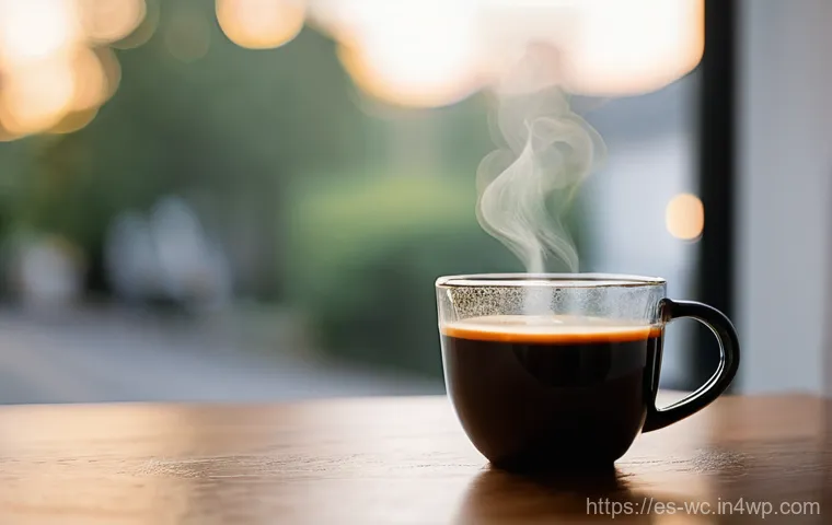 도시의 느린 커피 문화 탐방 - **Prompt:** A serene, sun-drenched close-up of an adult's hands gently cradling a warm, artisanal ce...