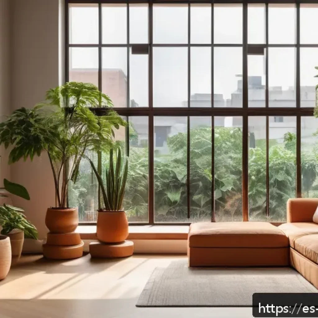 느린 생활 철학의 정신적 이점 - A serene urban home corner designed as a personal calm retreat, featuring warm, dim lighting and abu...